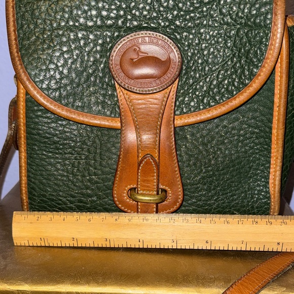 Dooney & Bourke Forest Green Pebbled Leather Crossbody with Tan Trim - Picture 7 of 15